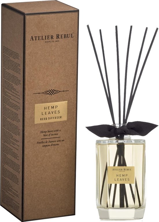 Atelier Rebul Hemp Leaves Geurstokjes - 200 ml - Kruidig